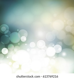 Colorful Bokeh Cover Design Template with Abstract, Blurred Background for Christmas, New Year or Other Holiday Designs