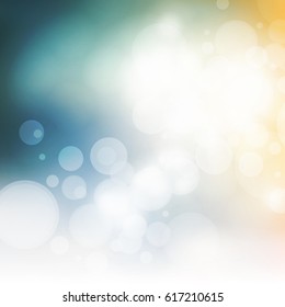 Colorful Bokeh Cover Design Template with Abstract, Blurred Background for Christmas, New Year or Other Holiday Designs