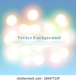 Colorful bokeh light background. Vector illustration
