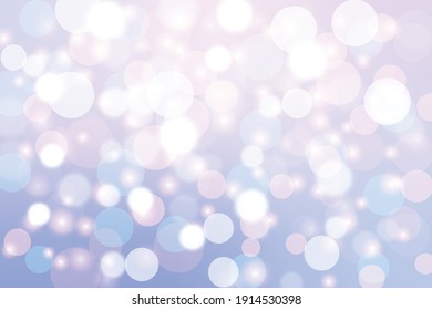 Colorful bokeh light on gradient purple pink bokeh light. vector illustration