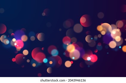 Colorful bokeh lights background. Blurred circle shapes. Vector illustration