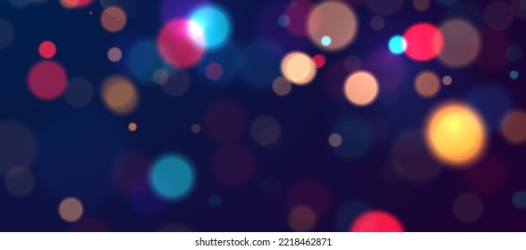 Colorful bokeh lights background. Blurred circle shapes. Vector illustration 