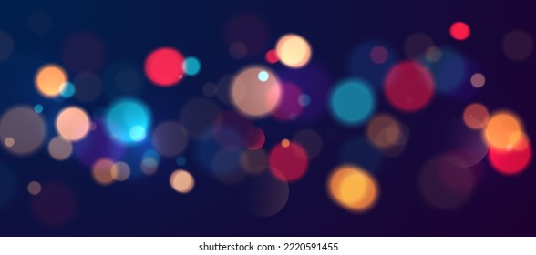 Colorful bokeh lights background. Blurred circle shapes. Vector illustration 