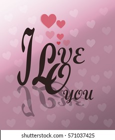 Colorful bokeh message love you  design background, vector illustration