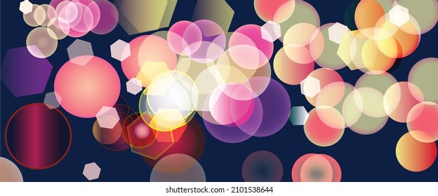  Colorful bokeh on dark banner background