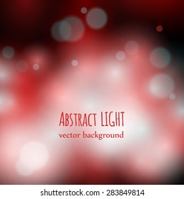 Colorful bokeh red soft background. Vector illustration.