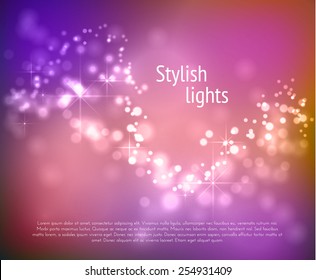 Colorful bokeh wavy background. Vector eps10.