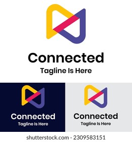 Farbiges, kühn vernetztes Logo-Design	
