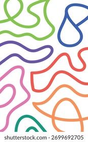 Fondo colorido de dibujo de línea en negrita