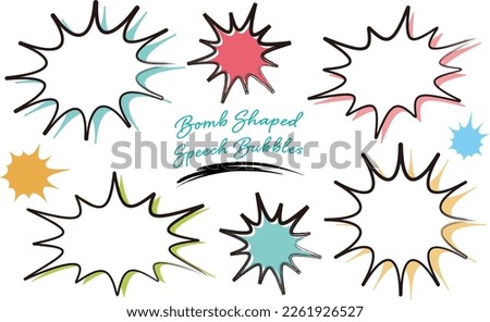 Colorful bomb frameset easy to use for flyers (hand-drawn brushwork with markers)