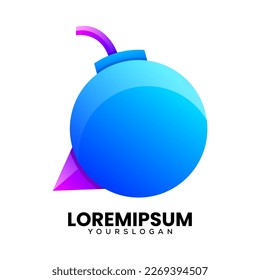 colorful bomb logo design vector template 
