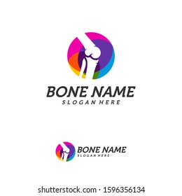Colorful Bone logo design vector, Knee logo designs template, Creative design concept, logotype element for template