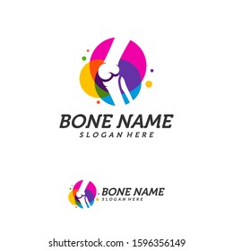 Colorful Bone logo design vector, Knee logo designs template, Creative design concept, logotype element for template
