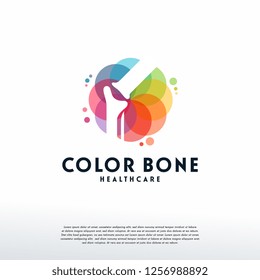 Colorful Bone logo vector, Knee logo designs template, design concept, logo, logotype element for template
