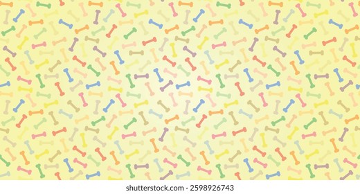 Colorful Bones Background - Messy Colored Bones on Yellow Gradient Rectangular Background.