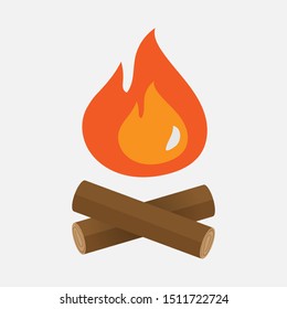 Colorful Bonfire flat vector illustration