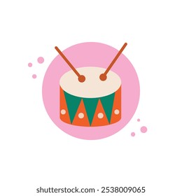 Bongos coloridos em fundo branco isolado. Instrumento musical. Ícone Bongos. Estilo de desenho animado de ilustração vetorial.