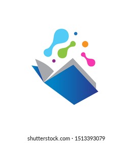 Colorful book with beauty fun bubble illustration graphic logo design inspiration