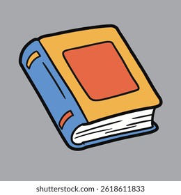 Colorful Book Clipart Cartoon Style Educational Symbol