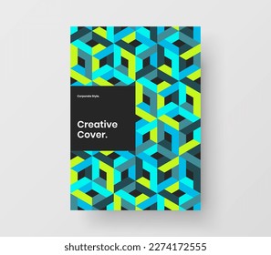 Colorful book cover A4 vector design template. Premium geometric shapes pamphlet illustration.