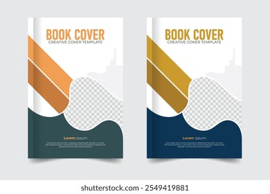 Colorful book cover, corporate and abstract new annual report, print-ready business cover or elegant book cover design
