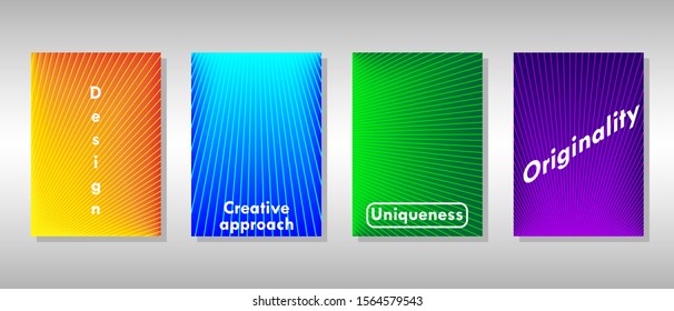 Colorful book cover design. Poster corporate business annual report brochure magazine flyer mockup geometric pattern, A4 template. Vector illustration.