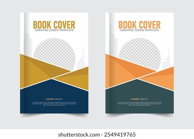 Colorful book cover, new annual report, print-ready business cover or elegant book cover design
