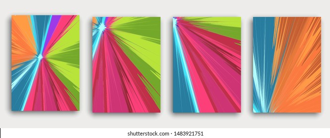 Colorful book cover page design. Abstract background. Paint explosion. Poster, corporate business annual report, a4 brochure, creative magazine mockup. Bright brush strokes. Multi-colored vector.