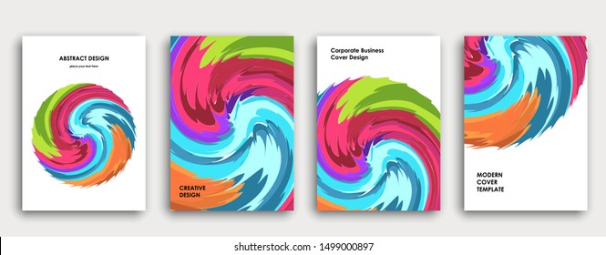 Colorful book cover page design. Abstract background. Paint explosion. Poster, corporate business annual report, a4 brochure, creative magazine mockup. Bright brush strokes. Multi-colored vector.