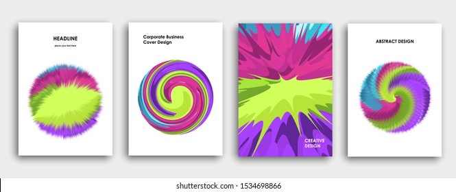 Colorful book cover page design. Abstract background. Paint explosion. Poster, corporate business annual report, a4 brochure, creative magazine mockup. Bright brush strokes. Multi-colored vector.