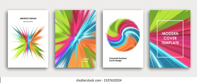 Colorful book cover page design. Abstract background. Paint explosion. Poster, corporate business annual report, a4 brochure, creative magazine mockup. Bright brush strokes. Multi-colored vector.
