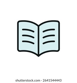 Colorful book icon for e-learning, libraries, or online education content.