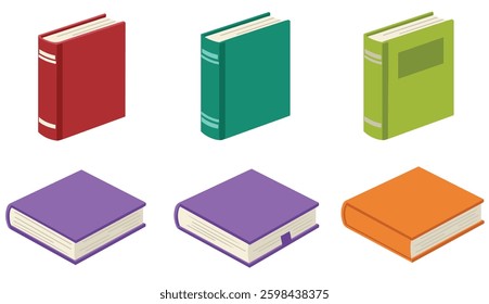 Colorful Book Icons in High-Quality Design for Various Uses
