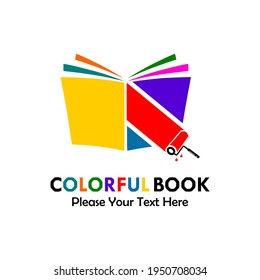 Colorful book logo template illustration