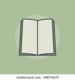 Colorful book sign - vector creative icon on green background