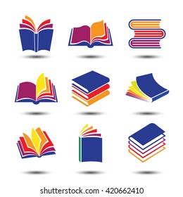 colorful book symbol icon set,vector illustration