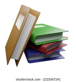 colorful book with transparent background 3d render design