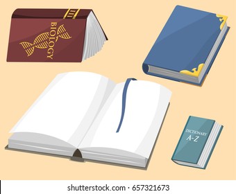 Colorful book vector illustration learn literature study opened closed education knowledge document textbook