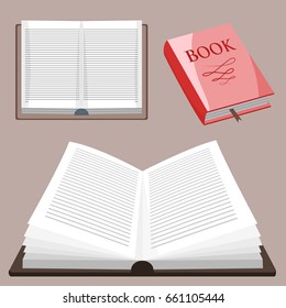 Colorful book vector illustration learn literature study opened closed education knowledge document textbook