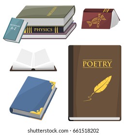 Colorful book vector illustration learn literature study opened closed education knowledge document textbook
