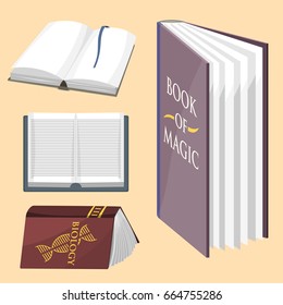 Colorful book vector illustration learn literature study opened closed education knowledge document textbook