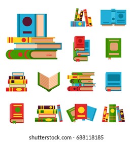 Colorful book vector illustration learn literature study opened and closed education knowledge document textbook