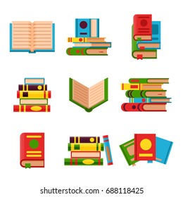 Colorful book vector illustration learn literature study opened and closed education knowledge document textbook