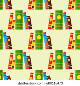 Colorful book vector illustration learn literature study seamless pattern education knowledge document textbook