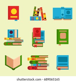 Colorful book vector illustration learn literature study opened and closed education knowledge document textbook