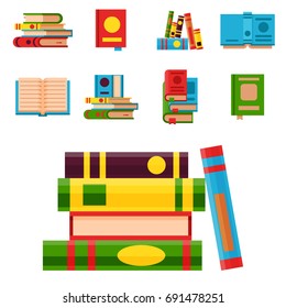 Colorful book vector illustration learn literature study opened and closed education knowledge document textbook