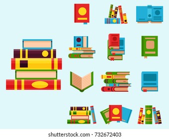 Colorful book vector illustration learn literature study opened and closed education knowledge document textbook