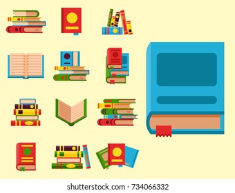 Colorful book vector illustration learn literature study opened and closed education knowledge document textbook