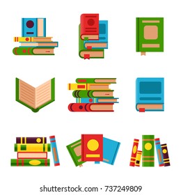 Colorful book vector illustration learn literature study opened and closed education knowledge document textbook