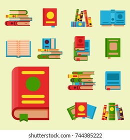Colorful book vector illustration learn literature study opened and closed education knowledge document textbook